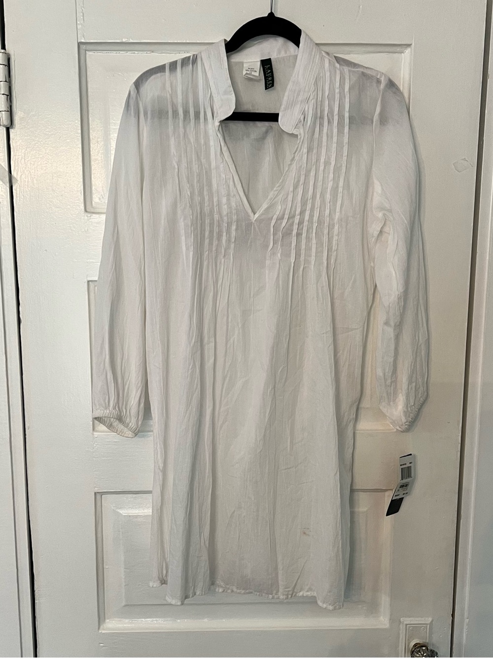 Women’s SIZE M Gauzy White NWT Ralph Lauren White Sheer Swim Coverup Tunic